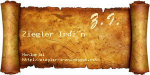 Ziegler Irén névjegykártya